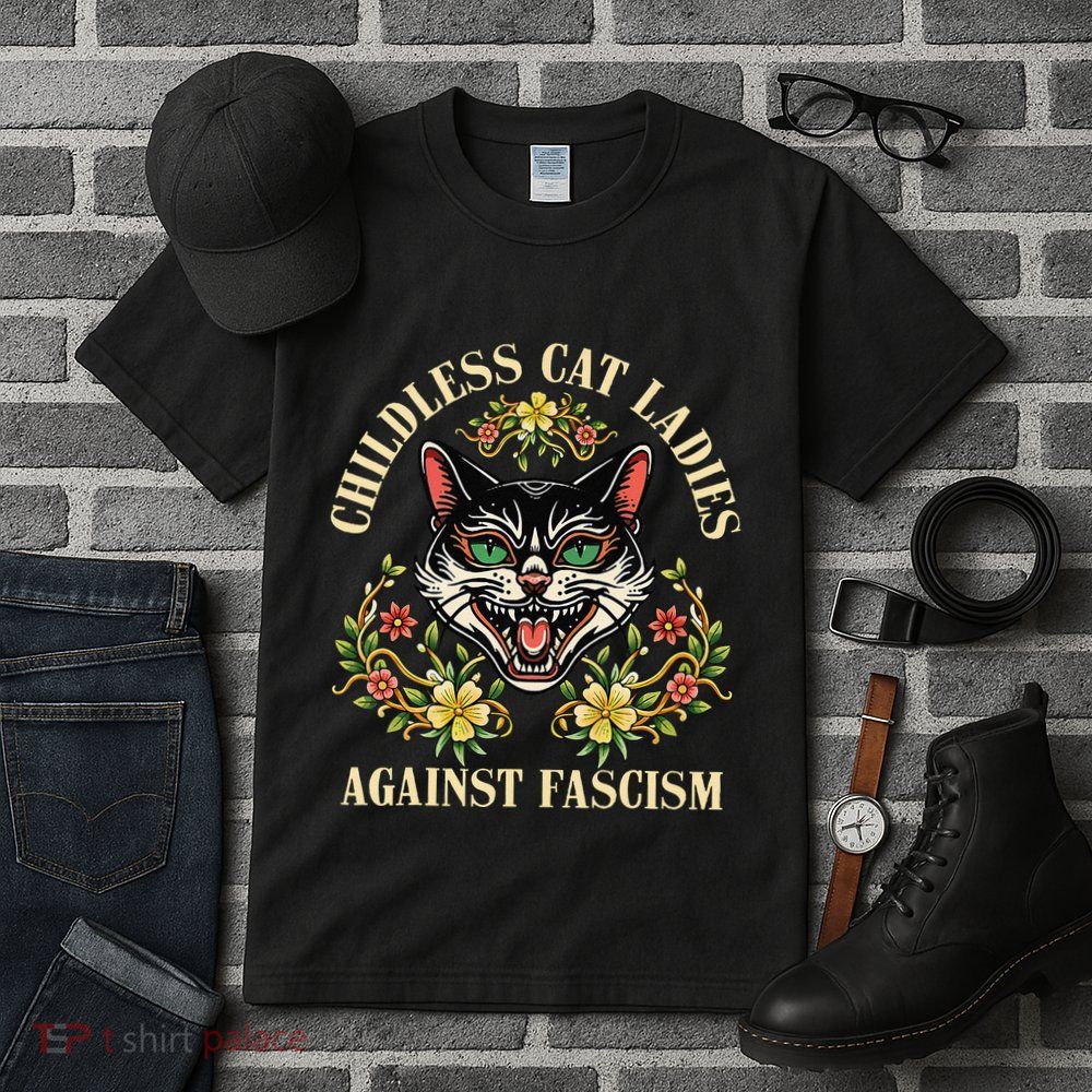 Childless Cat Ladies Against Fascism Tall T-Shirt
