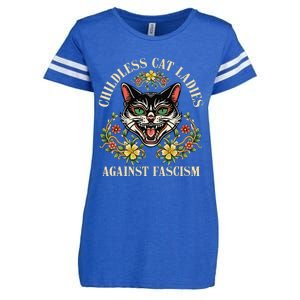 Childless Cat Ladies Against Fascism Enza Ladies Jersey Football T-Shirt