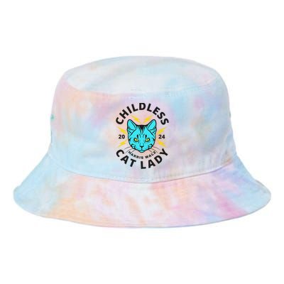 Childless Cat Lady Harris Walz 2024 Tie Dye Newport Bucket Hat