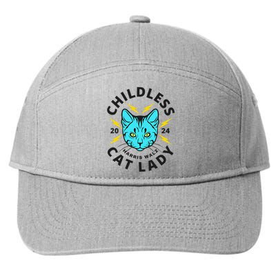 Childless Cat Lady Harris Walz 2024 7-Panel Snapback Hat