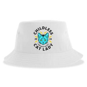 Childless Cat Lady Harris Walz 2024 Sustainable Bucket Hat