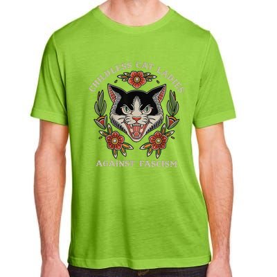 Childless Cat Ladies Against Fascism Flowers Adult ChromaSoft Performance T-Shirt