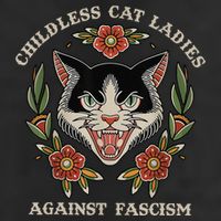 Childless Cat Ladies Against Fascism Flowers 11oz C Handle Ceramic Mug