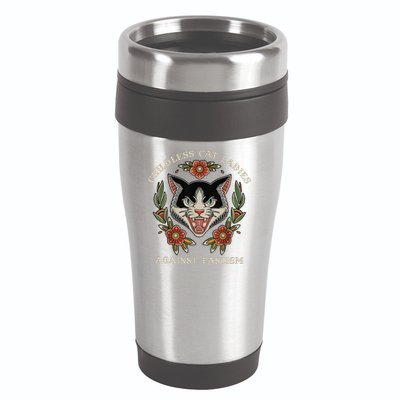 Childless Cat Ladies Against Fascism Flowers 16oz Travel Tumbler