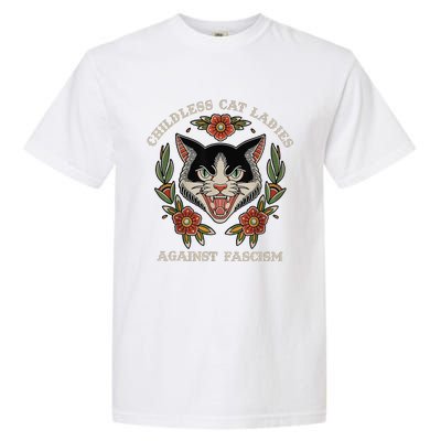 Childless Cat Ladies Against Fascism Flowers Garment-Dyed Heavyweight T-Shirt