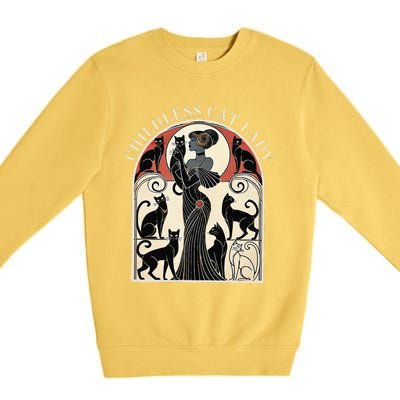 Childless Cat Ladies Cat Karma Retro Funny Premium Crewneck Sweatshirt