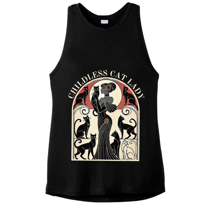 Childless Cat Ladies Cat Karma Retro Funny Ladies PosiCharge Tri-Blend Wicking Tank