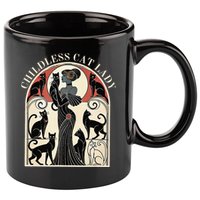 Childless Cat Ladies Cat Karma Retro Funny 11oz C Handle Ceramic Mug