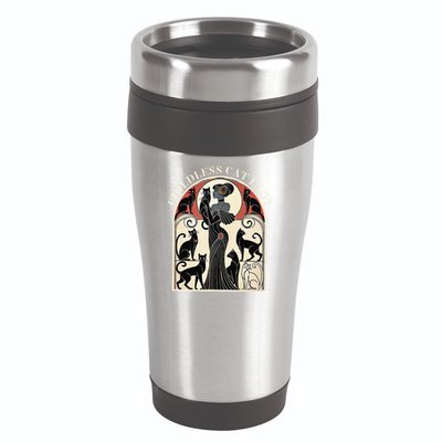 Childless Cat Ladies Cat Karma Retro Funny 16oz Travel Tumbler
