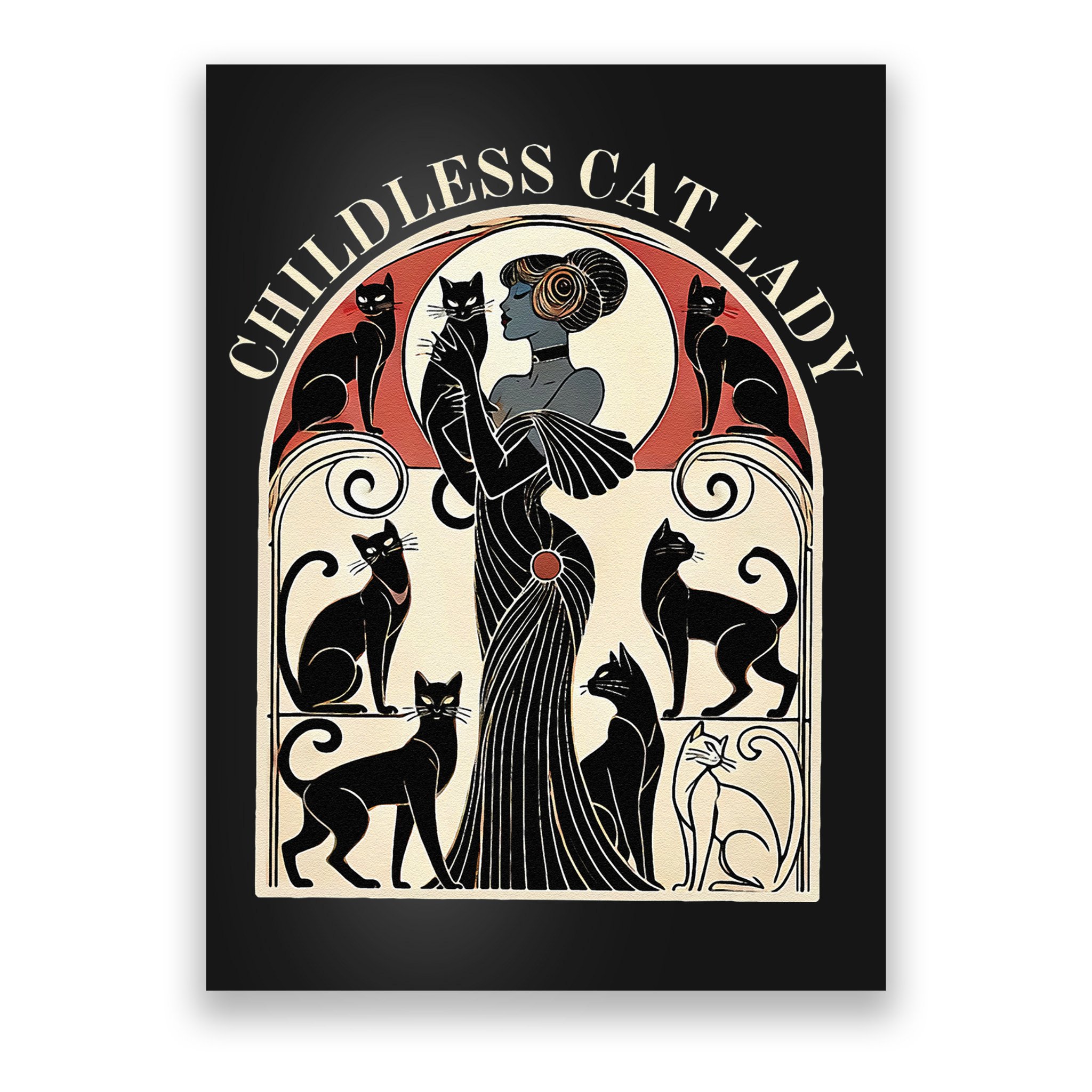 Childless Cat Ladies Cat Karma Retro Funny Poster