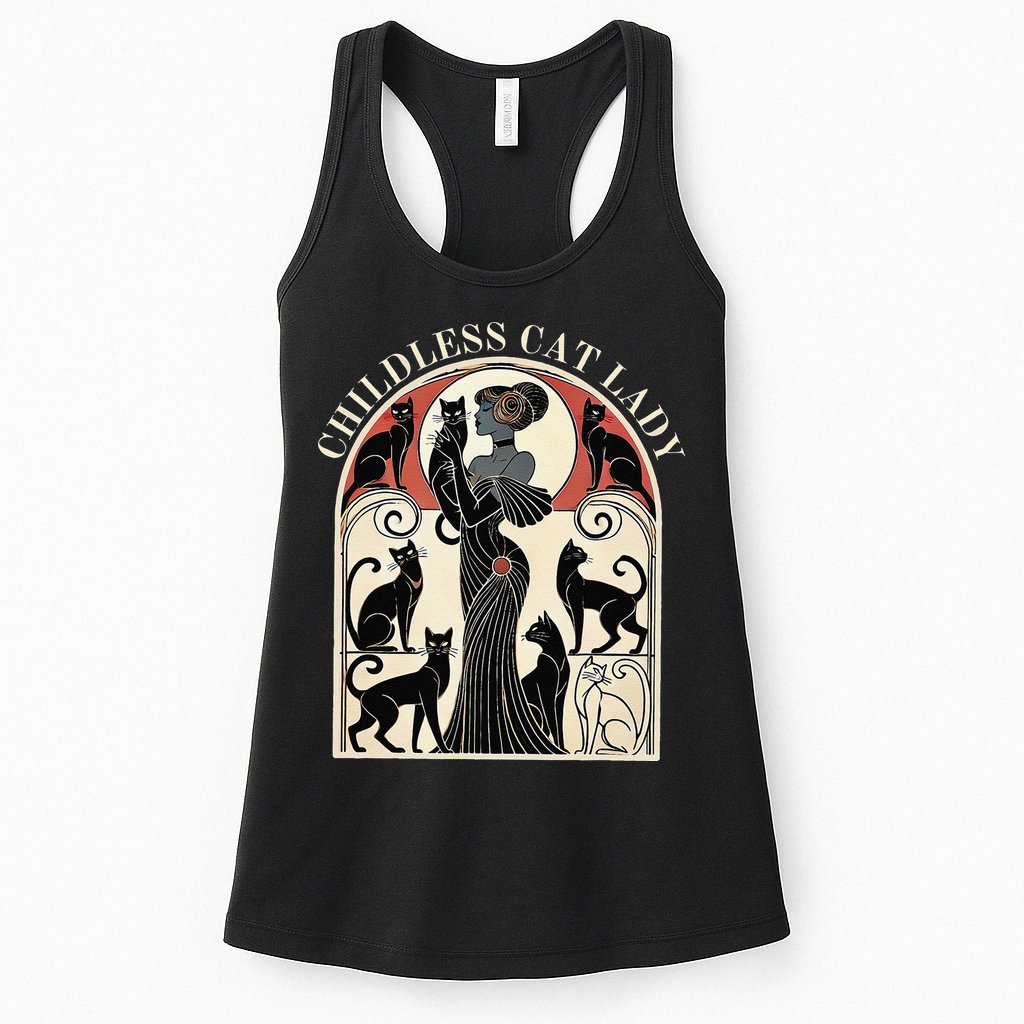 Childless Cat Ladies Cat Karma Retro Funny Womens Tank Top