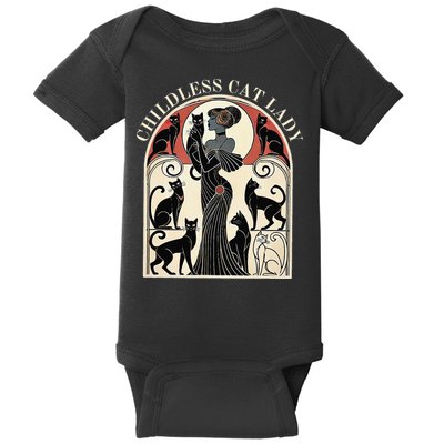 Childless Cat Ladies Cat Karma Retro Funny Baby Bodysuit