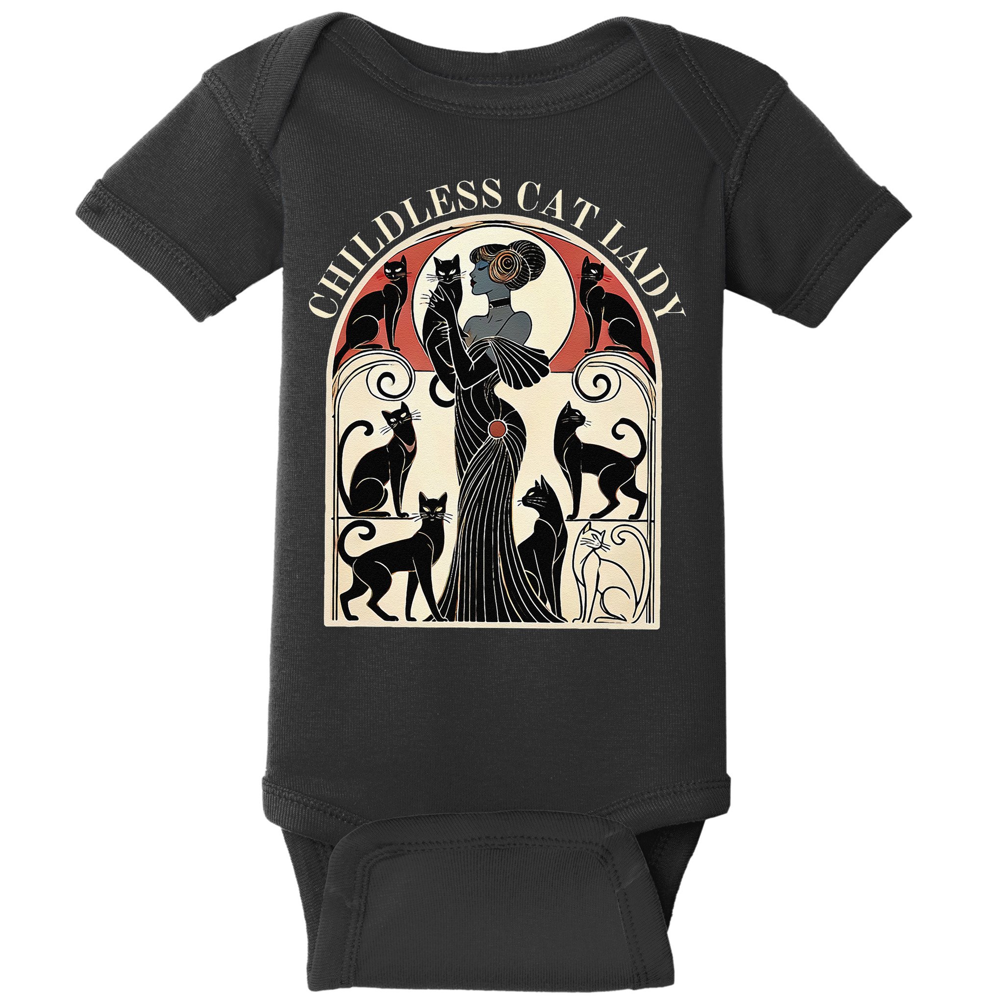 Childless Cat Ladies Cat Karma Retro Funny Baby Bodysuit