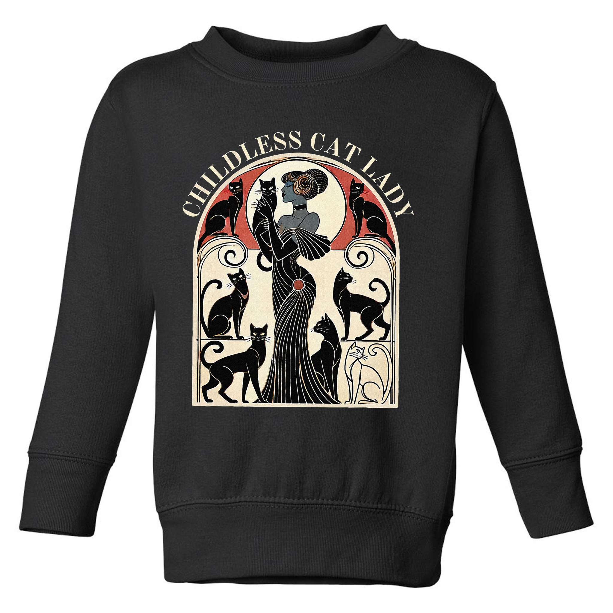 Childless Cat Ladies Cat Karma Retro Funny Toddler Sweatshirt