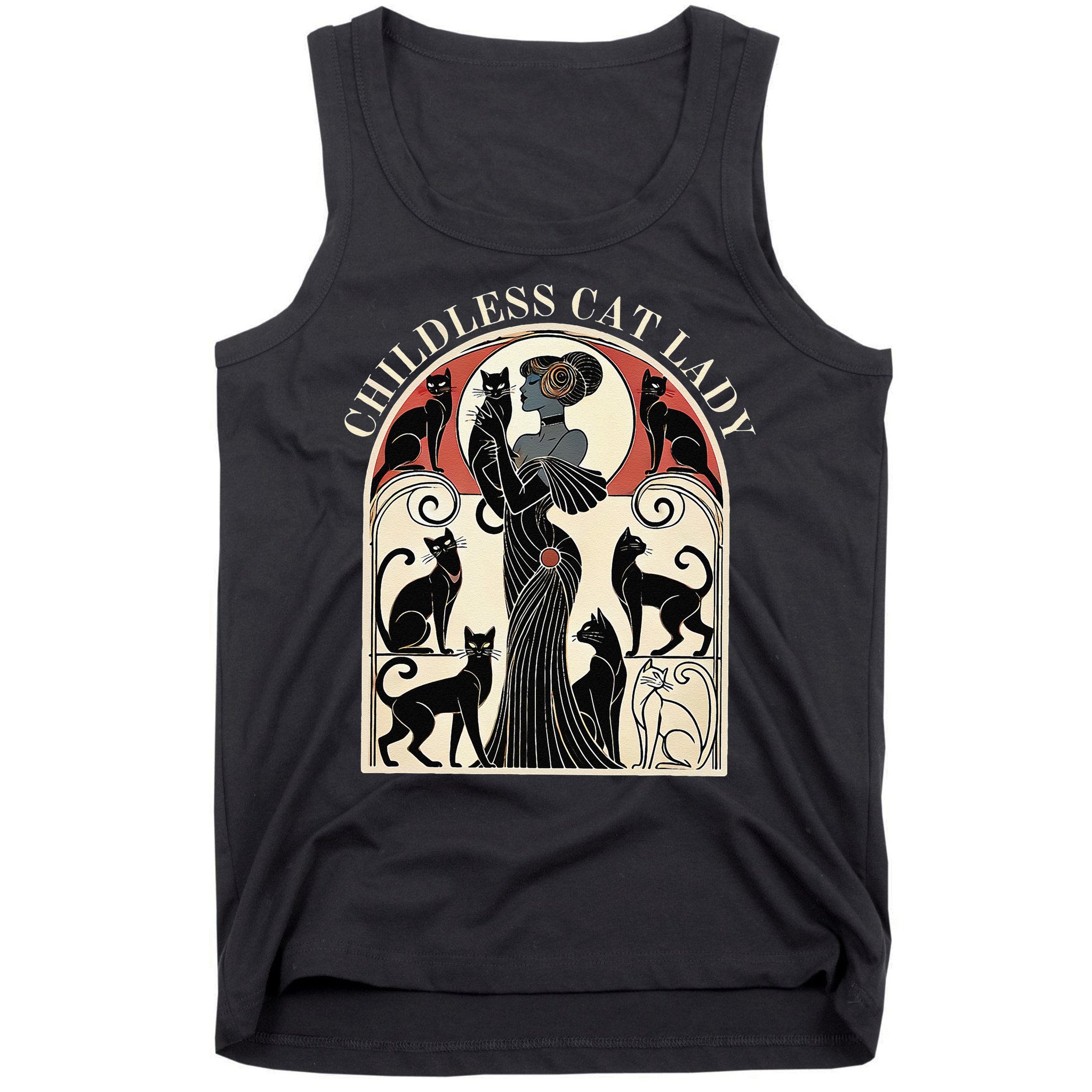 Childless Cat Ladies Cat Karma Retro Funny Tank Top