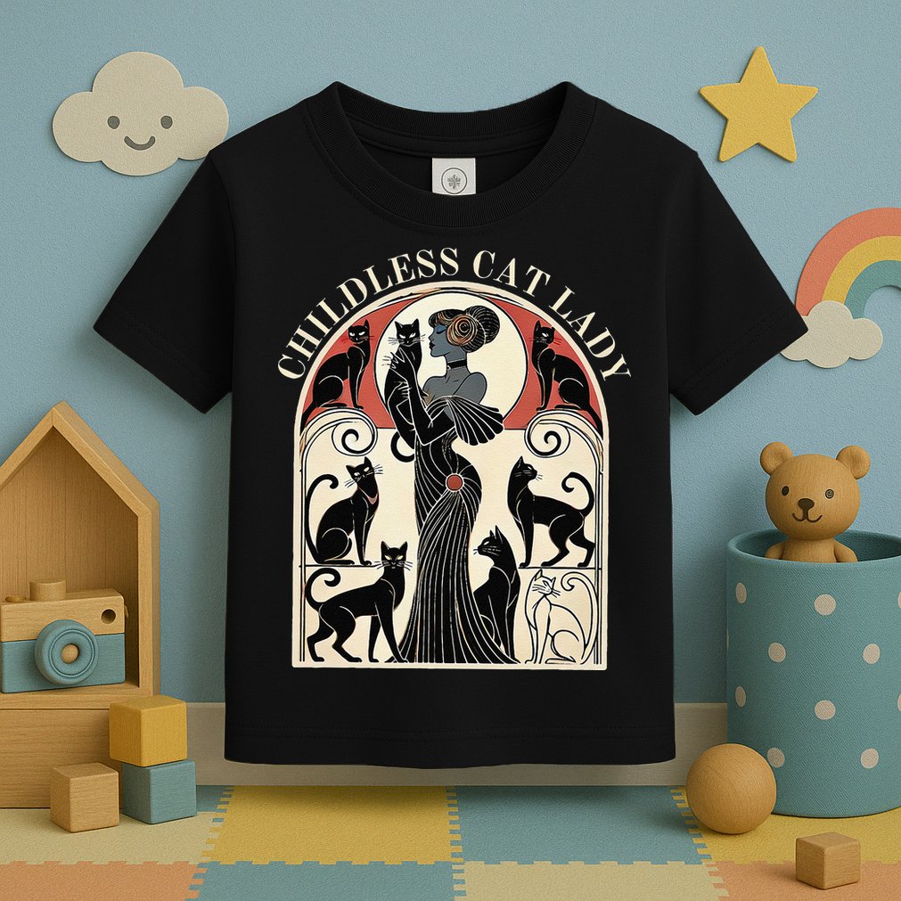 Childless Cat Ladies Cat Karma Retro Funny Toddler T-Shirt