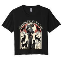 Childless Cat Ladies Cat Karma Retro Funny Women's Crop Top Tee