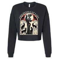 Childless Cat Ladies Cat Karma Retro Funny Cropped Pullover Crew