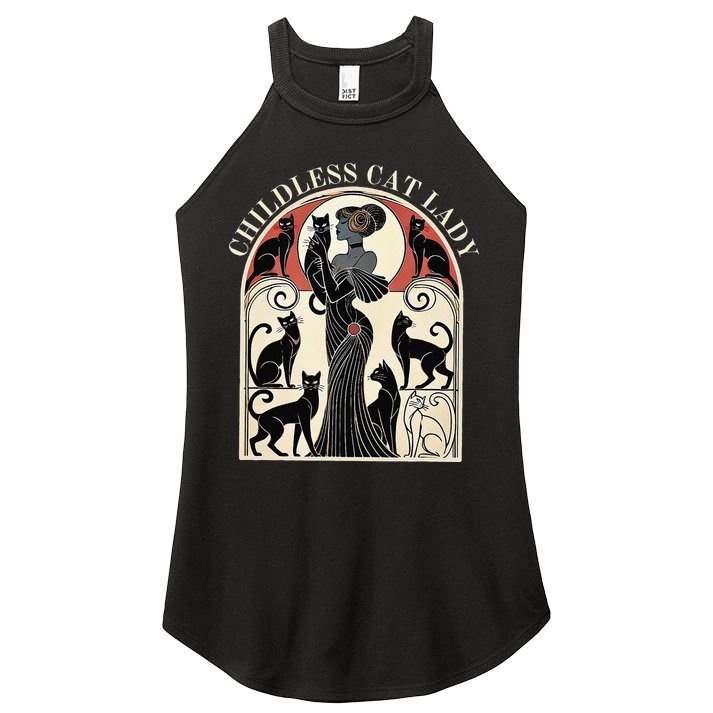 Childless Cat Ladies Cat Karma Retro Funny Women's Perfect Tri Rocker Tank