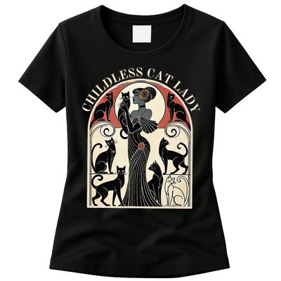 Childless Cat Ladies Cat Karma Retro Funny Womens T-Shirt