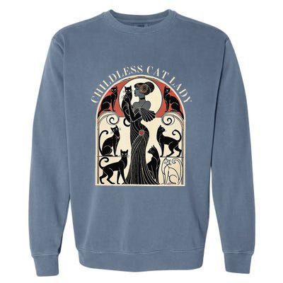 Childless Cat Ladies Cat Karma Retro Funny Garment-Dyed Sweatshirt