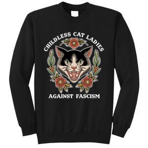 Childless Cat Ladies Against Fascism Funny Cat Feminist Sweatshirt