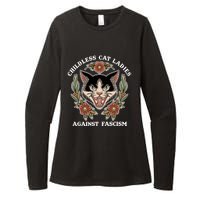 Childless Cat Ladies Against Fascism Funny Cat Feminist Womens CVC Long Sleeve Shirt