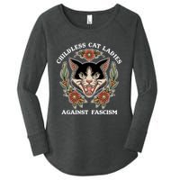 Childless Cat Ladies Against Fascism Funny Cat Feminist Women's Perfect Tri Tunic Long Sleeve Shirt