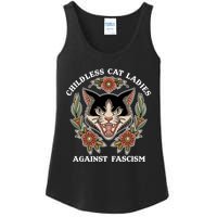 Childless Cat Ladies Against Fascism Funny Cat Feminist Ladies Essential Tank