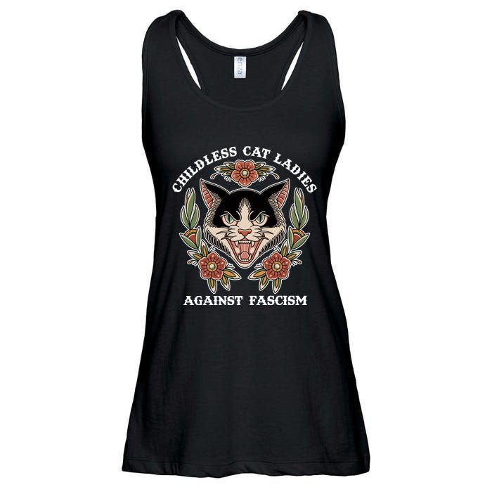 Childless Cat Ladies Against Fascism Funny Cat Feminist Ladies Essential Flowy Tank