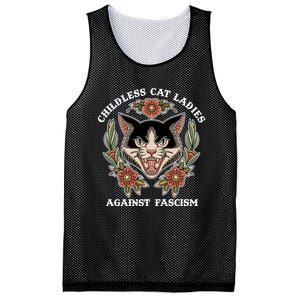 Childless Cat Ladies Against Fascism Funny Cat Feminist Mesh Reversible Basketball Jersey Tank