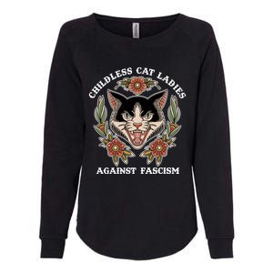 Childless Cat Ladies Against Fascism Funny Cat Feminist Womens California Wash Sweatshirt