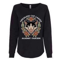 Childless Cat Ladies Against Fascism Funny Cat Feminist Womens California Wash Sweatshirt