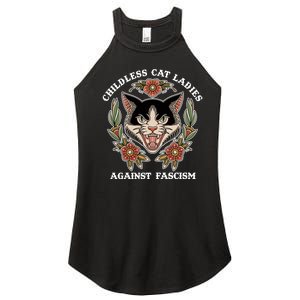 Childless Cat Ladies Against Fascism Funny Cat Feminist Women's Perfect Tri Rocker Tank