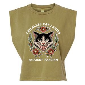 Childless Cat Ladies Against Fascism Funny Cat Feminist Garment-Dyed Women's Muscle Tee