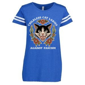 Childless Cat Ladies Against Fascism Funny Cat Feminist Enza Ladies Jersey Football T-Shirt