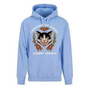 Childless Cat Ladies Against Fascism Funny Cat Feminist Unisex Surf Hoodie