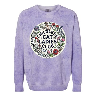 Childless Cat Ladies Club Illustration Cat Person Artwork Colorblast Crewneck Sweatshirt