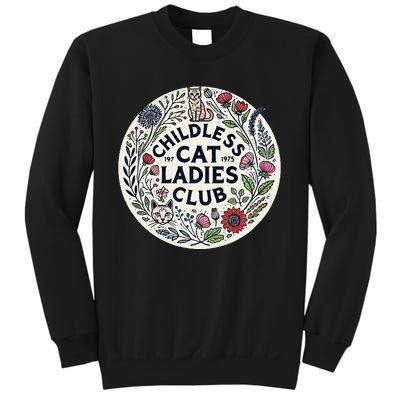 Childless Cat Ladies Club Illustration Cat Person Artwork Sweatshirt