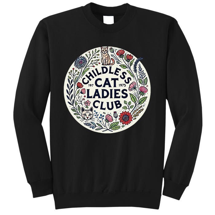 Childless Cat Ladies Club Illustration Cat Person Artwork Sweatshirt