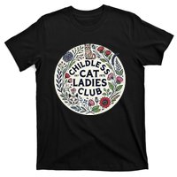 Childless Cat Ladies Club Illustration Cat Person Artwork T-Shirt