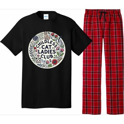 Childless Cat Ladies Club Illustration Cat Person Artwork Pajama Set