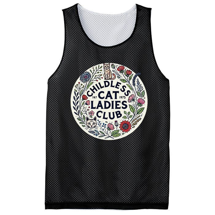 Childless Cat Ladies Club Illustration Cat Person Artwork Mesh Reversible Basketball Jersey Tank