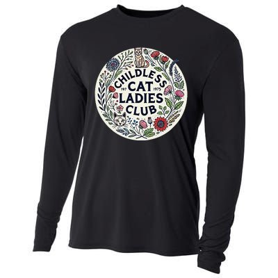 Childless Cat Ladies Club Illustration Cat Person Artwork Cooling Performance Long Sleeve Crew