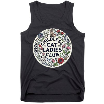 Childless Cat Ladies Club Illustration Cat Person Artwork Tank Top