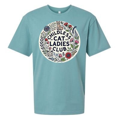 Childless Cat Ladies Club Illustration Cat Person Artwork Sueded Cloud Jersey T-Shirt