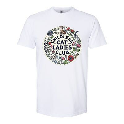 Childless Cat Ladies Club Illustration Cat Person Artwork Softstyle® CVC T-Shirt