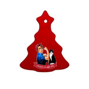 Childless Cat Ladies Vote Rosie The Riveter Ceramic Tree Ornament