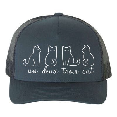 Cute Cat Lover Un Deux Trois Yupoong Adult 5-Panel Trucker Hat