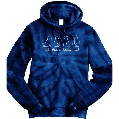 Cute Cat Lover Un Deux Trois Tie Dye Hoodie